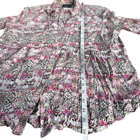 Maeve by Anthropologie Women's Islet Geometric Print Button Down Blouse Medium - Picture 7 of 9